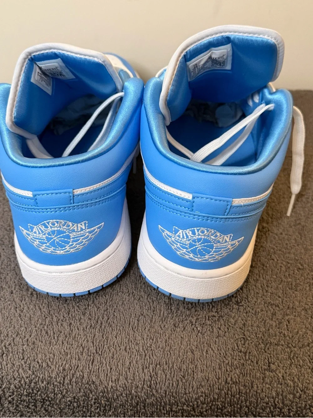 Nike Air Jordan 1 Low in men’s size 10 1/2. In the University Blue/ White